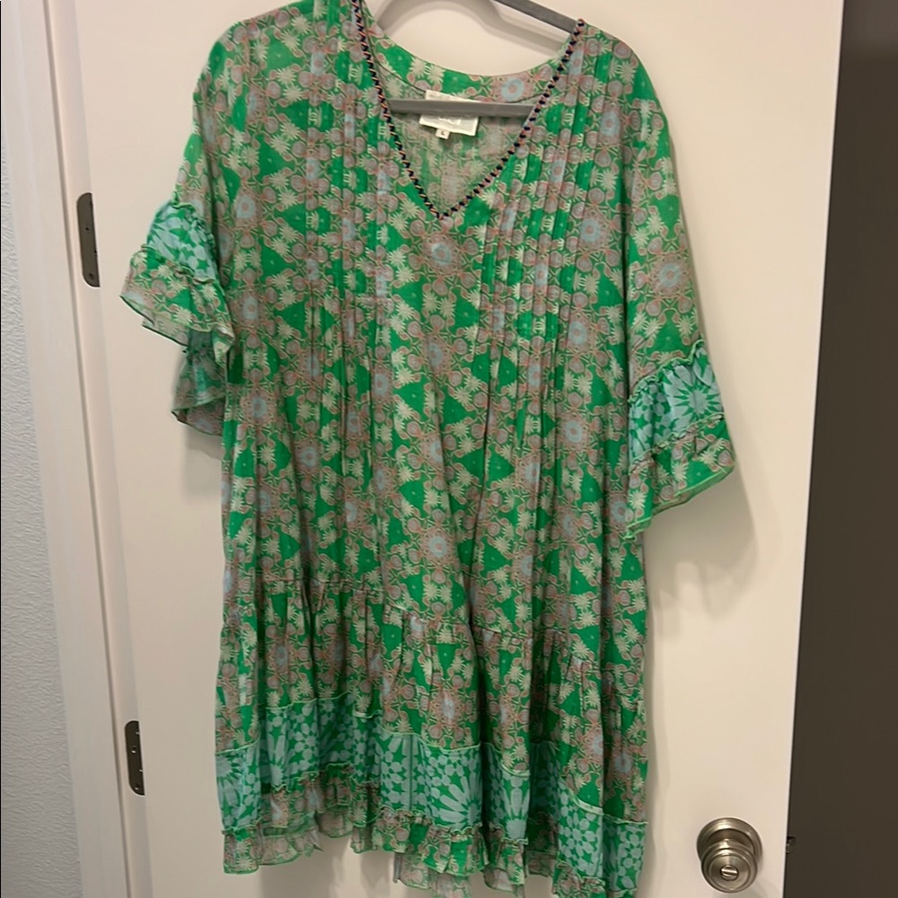 Green Patterned Tunic Dress